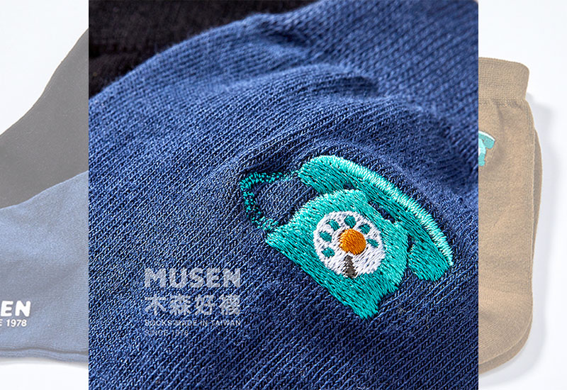 台灣印象刺繡襪-老電話(多色)